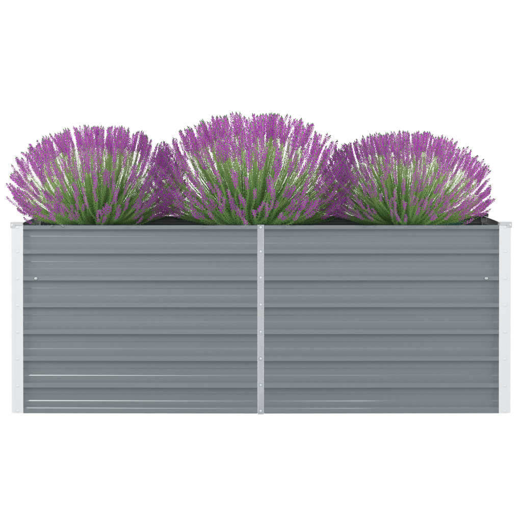 Plantador Vidaxl elevado 160x80x45 cm de acero galvanizado gris