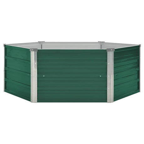 Vidaxl Planter surélevé 129x129x46 cm en acier galvanisé vert