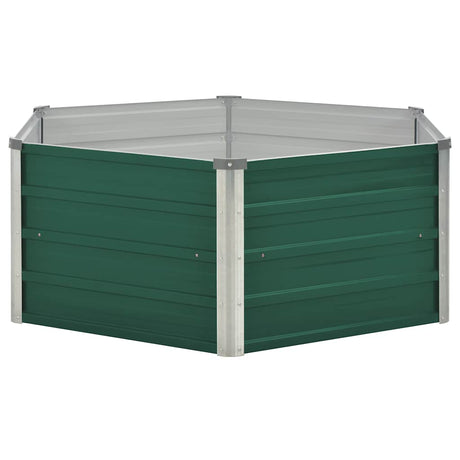 Vidaxl Planter surélevé 129x129x46 cm en acier galvanisé vert