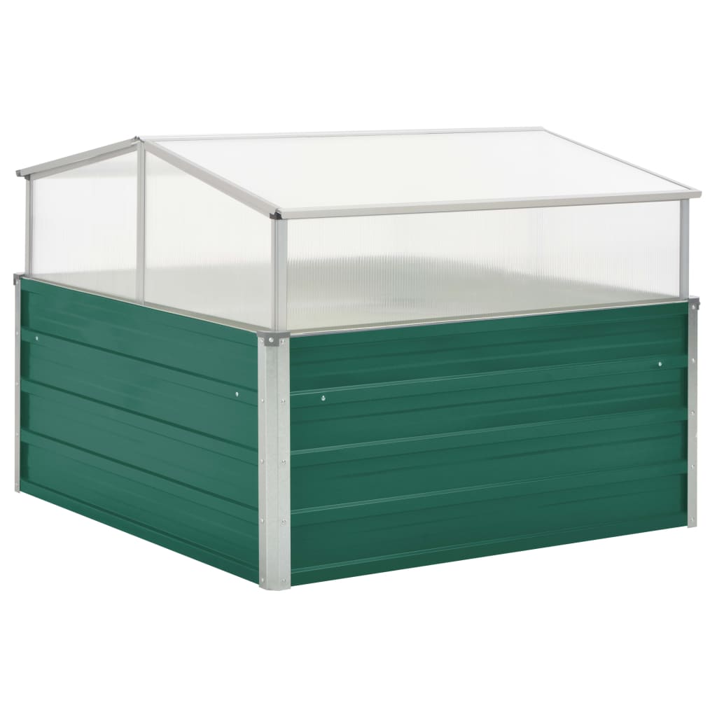 Vidaxl tuinkas 100x100x77 cm de acero galvanizado verde