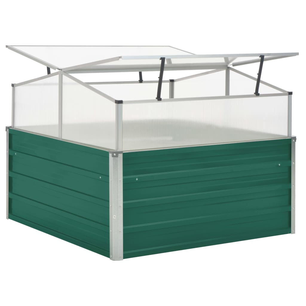 Vidaxl tuinkas 100x100x77 cm de acero galvanizado verde