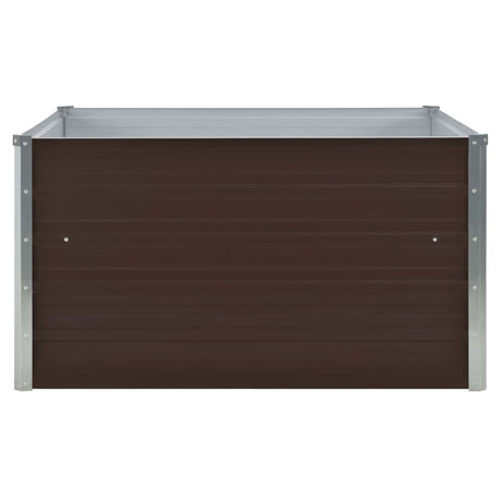 Vidaxl Planter insensible 100x100x45 cm en acier galvanisé marron en acier