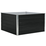 Vidaxl Planter Inged 100x100x45cm galvaniserad stålantracit