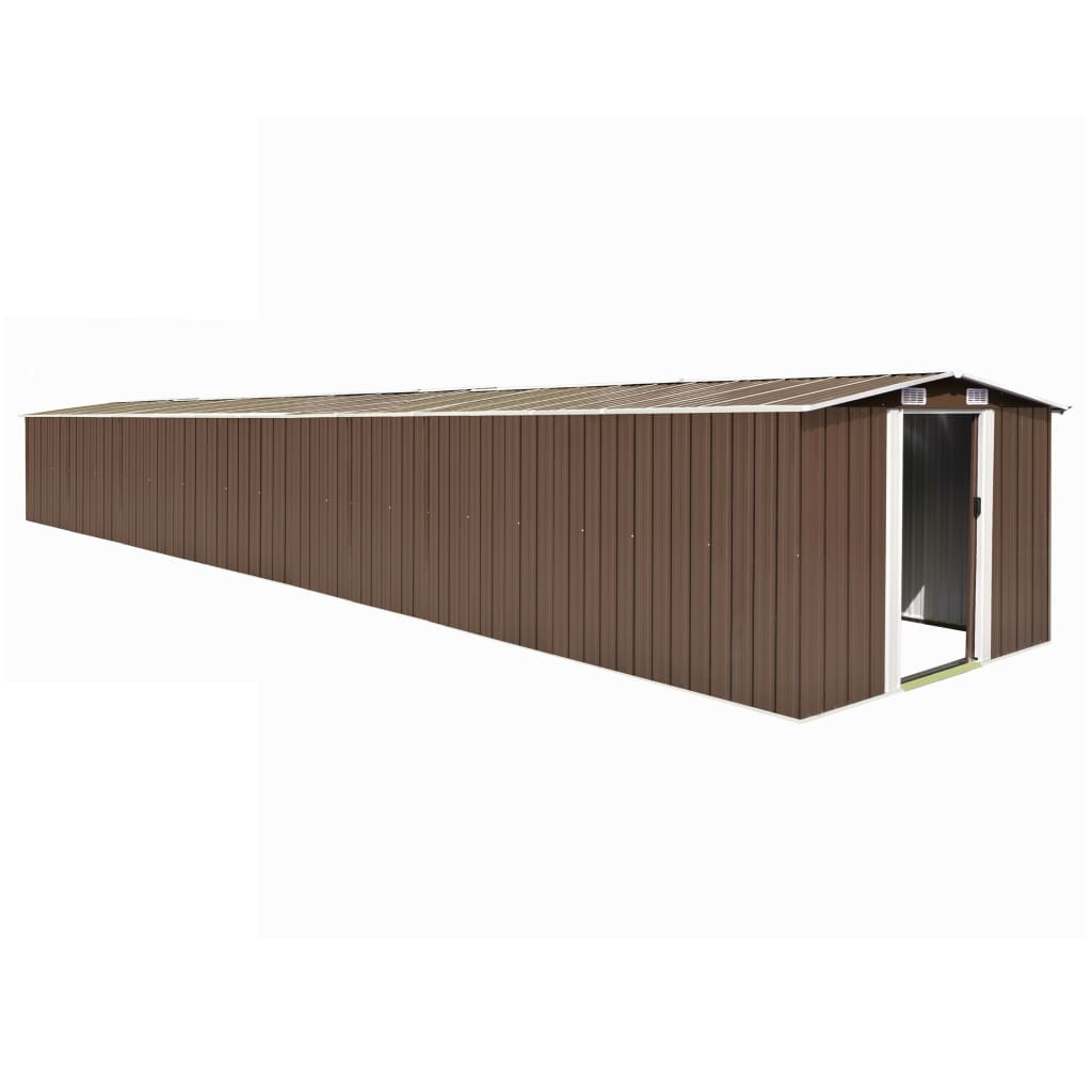 Vidaxl Garden Shed 257x990x181 cm galvanisert stålbrun