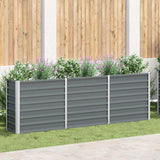 INSERT PLANTER VIDAXL 240x40x77 cm Gray en acier galvanisé