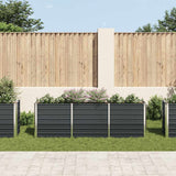 INSERT PLANTER VIDAXL 240x40x77 cm anthracite en acier galvanisé