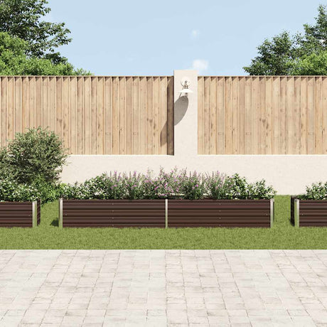 Planteur vidaxl inséré 320x40x45 cm brun en acier galvanisé