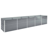 Vidaxl Planning Box hævet 400x80x45 cm galvaniseret stålgrå