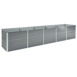 Boîte de planification Vidaxl surélevée 400x80x45 cm Gray en acier galvanisé