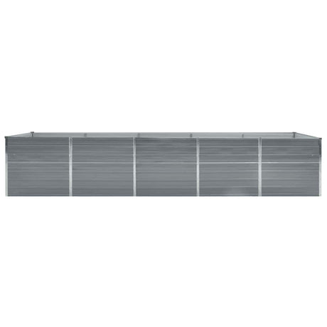 Boîte de planification Vidaxl surélevée 400x80x45 cm Gray en acier galvanisé