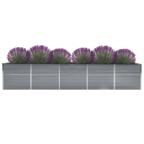 INSERT DE PLANTER VIDAXL 400x80x77 cm Gray en acier galvanisé