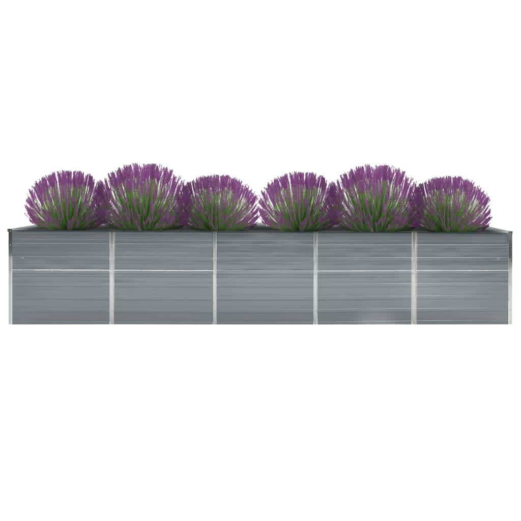 Vidaxl Planter Insertar 400x80x77 cm de acero galvanizado gris