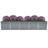 Vidaxl Planter Insertar 400x80x77 cm de acero galvanizado gris