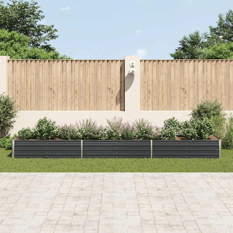 Vidaxl Planter surélevé 480x80x45 cm anthracite en acier galvanisé