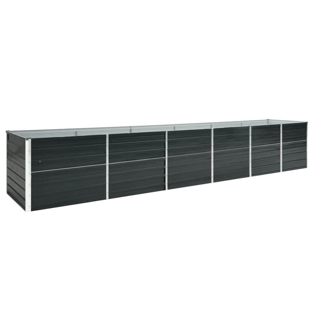 Vidaxl Planter Insertar 480x80x77 cm de acero galvanizado antracita