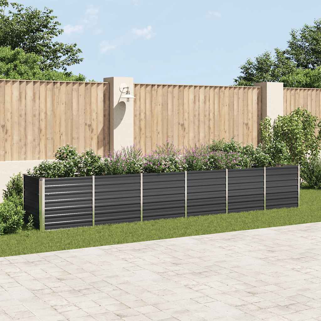 VidaXL Planter Insert 480x80x77 cm Galvanized Steel Anthracite