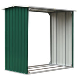 Vidaxl hangar de bois de chauffage 172x91x154 cm en acier galvanisé vert