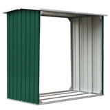 Vidaxl Firewood shed 172x91x154 cm Galvanized steel green