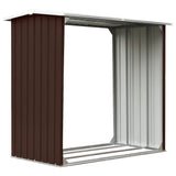 Vidaxl hangar de bois de chauffage 172x91x154 cm brun en acier galvanisé