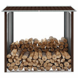 Vidaxl hangar de bois de chauffage 172x91x154 cm brun en acier galvanisé
