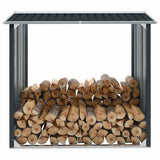 Vidaxl hangar de bois de chauffage 172x91x154 cm anthracite en acier galvanisé