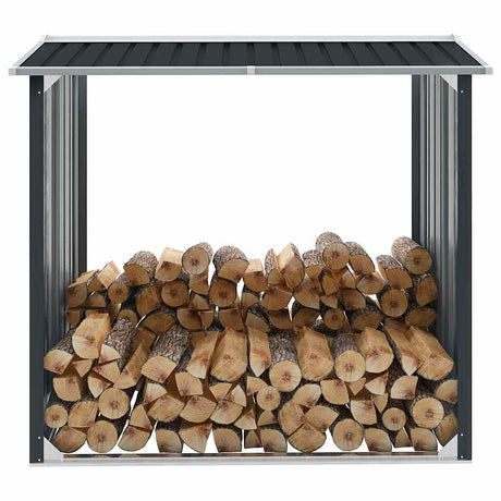 Vidaxl hangar de bois de chauffage 172x91x154 cm anthracite en acier galvanisé