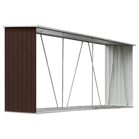 Vidaxl Sang de bois de chauffage 330x84x152 cm Brun en acier galvanisé