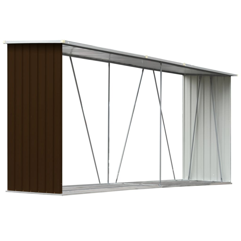 Vidaxl Brennholz Shed 330x84x152 cm verzinkter Stahlbraun