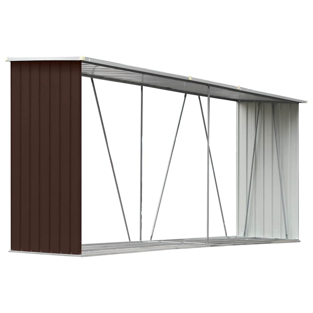 Vidaxl Sang de bois de chauffage 330x84x152 cm Brun en acier galvanisé