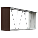 Vidaxl Sang de bois de chauffage 330x84x152 cm Brun en acier galvanisé