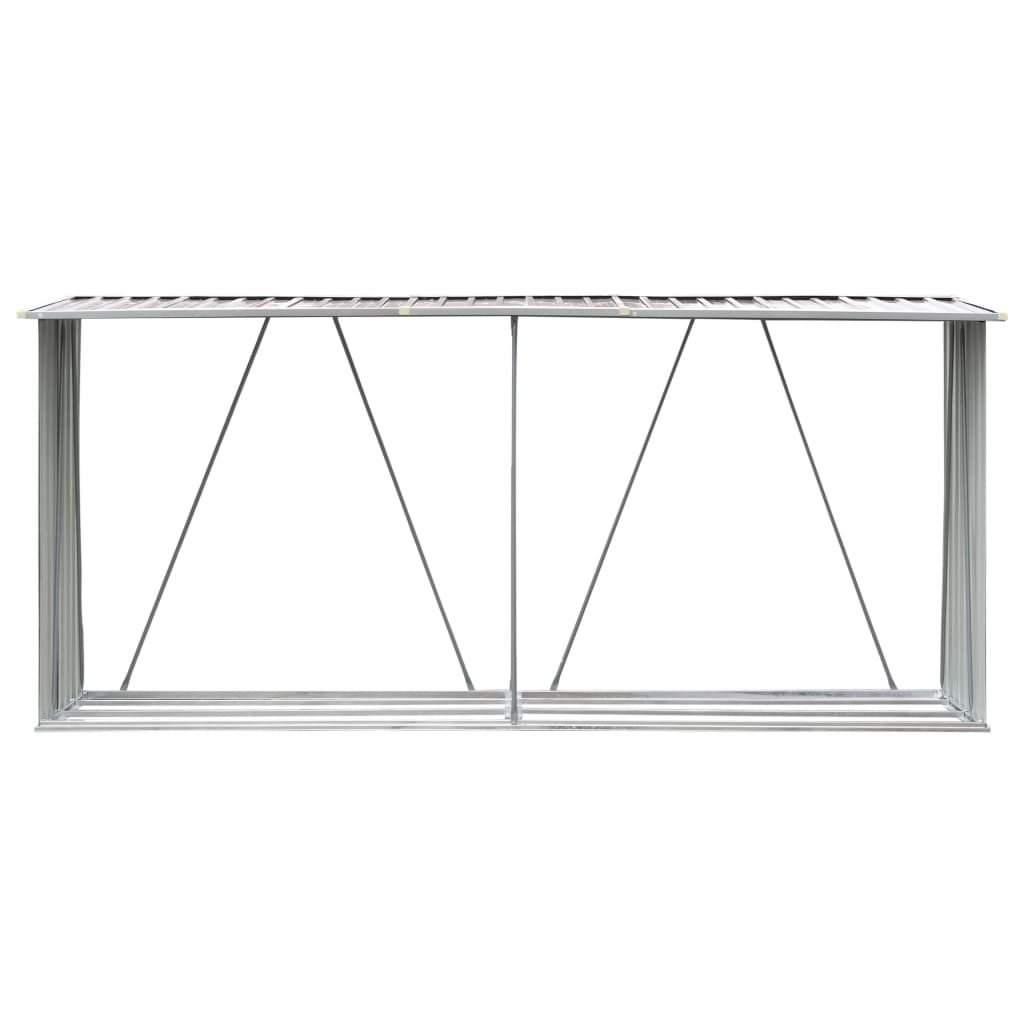 Vidaxl brænde skur 330x84x152 cm galvaniseret stålbrun