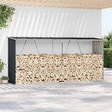 Vidaxl Sang de bois de chauffage 330x84x152 cm anthracite en acier galvanisé