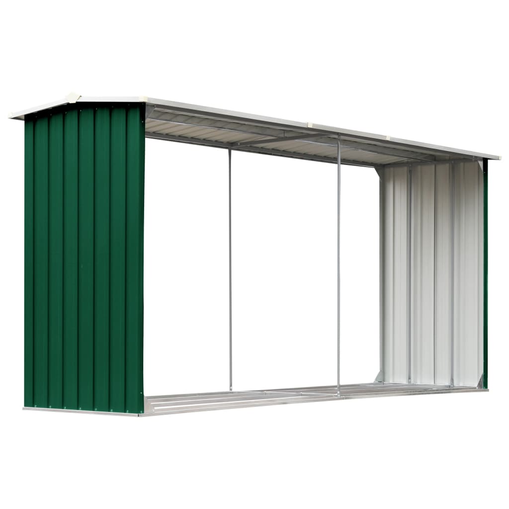 Bidaxl WAWOOD SHED 330x92x153 cm Galvaniserat stålgrönt