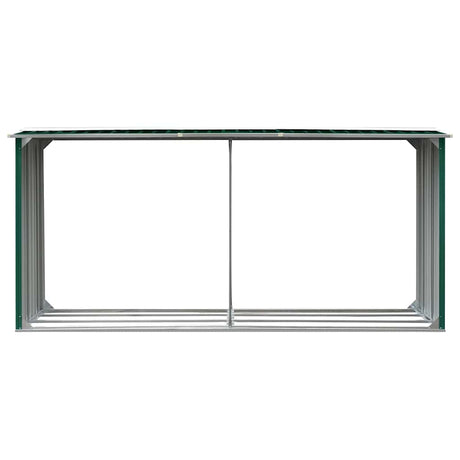 Vidaxl hangar de bois 330x92x153 cm en acier galvanisé vert