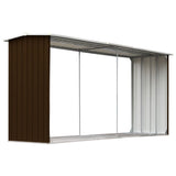 Bidaxl WAWOOD SHED 330x92x153 cm Galvanized Steel Brown