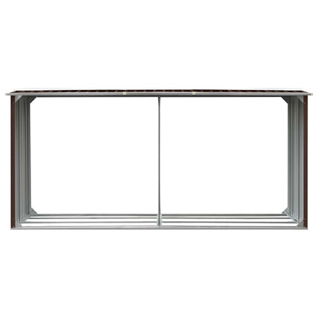 Vidaxl Sang de bois de chauffage 330x92x153 cm Brun en acier galvanisé