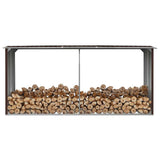 Vidaxl Sang de bois de chauffage 330x92x153 cm Brun en acier galvanisé
