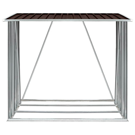 Vidaxl Hangar de bois de chauffage 163x83x154 cm brun en acier galvanisé
