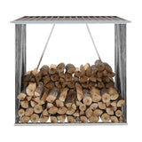 Vidaxl Firewood capannone 163x83x154 cm marrone galvanizzato in acciaio