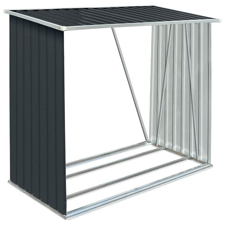 Vidaxl Hangar de bois de chauffage 163x83x154 cm anthracite en acier galvanisé