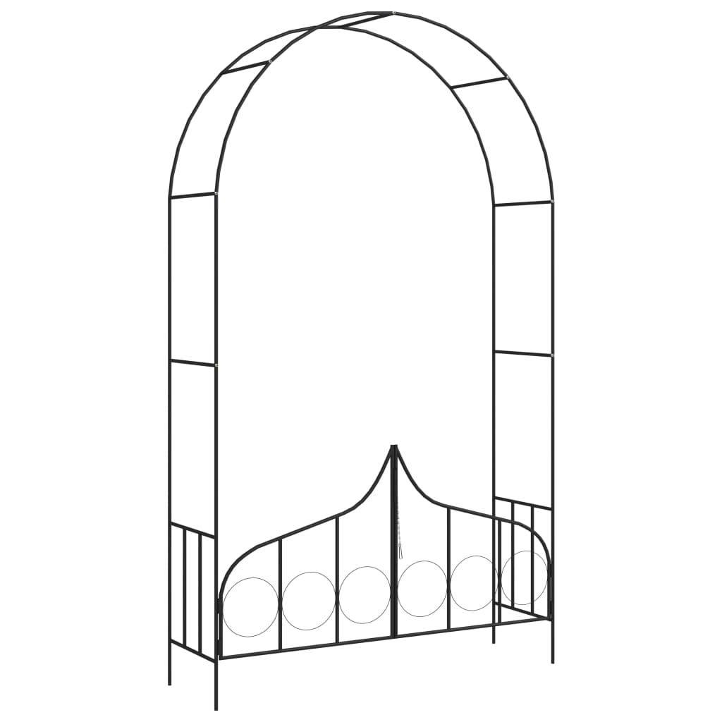 Vidaxl Garden Arch med hegn 138x40x238 cm Iron Black