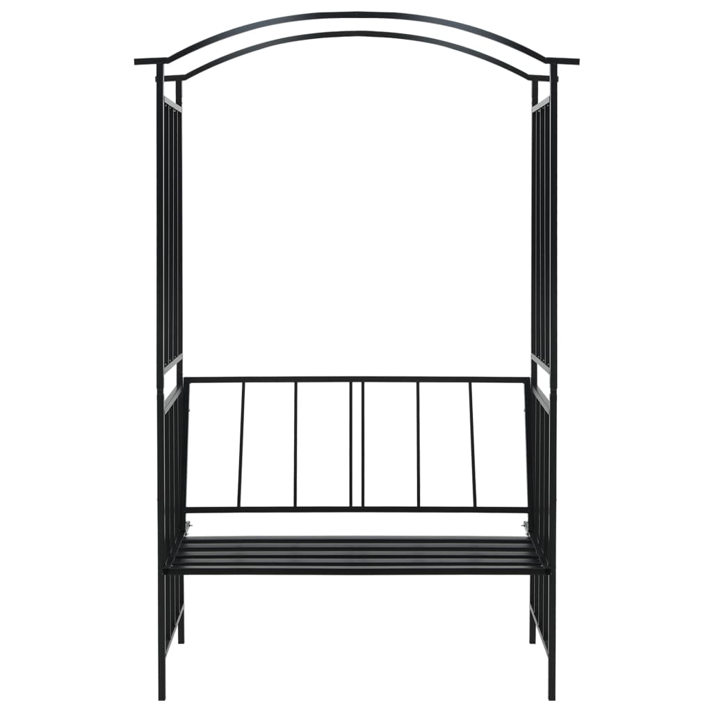 Vidaxl Garden Arch med soffan 128x50x207 cm järnsvart