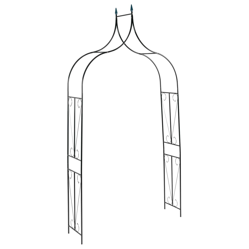 Vidaxl Garden Arch 120x38x258 cm železno temno zelena