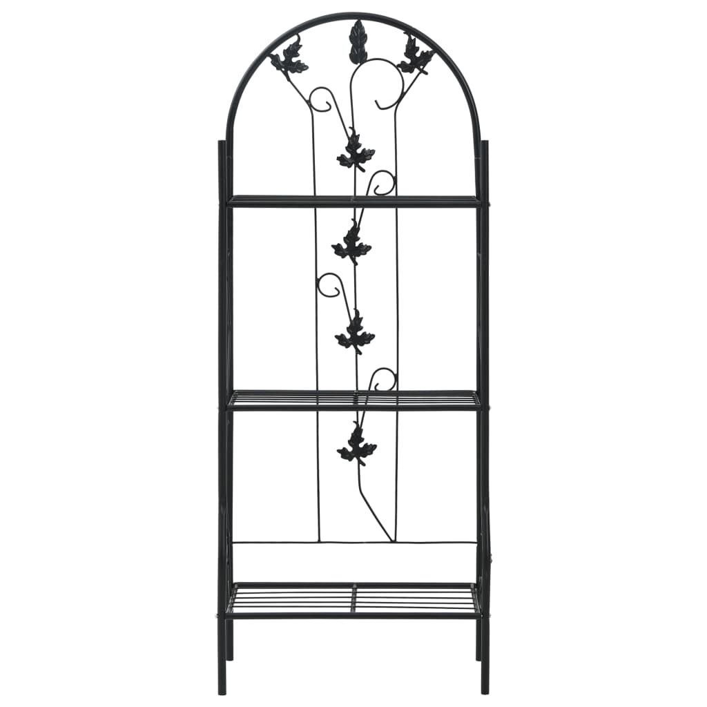 Vidaxl Plant rack a 3 strati 52x28x128 cm di ferro nero