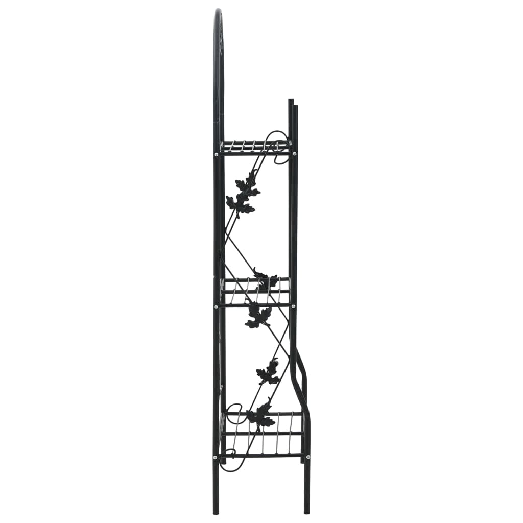 Vidaxl Rack Plant 3 capas 52x28x128 cm de hierro negro