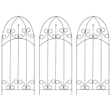 Racks d'escalade de plante vidaxl 3 ST 40x100 cm de fer noir