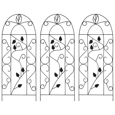 Racks d'escalade de plante vidaxl 3 ST 40x100 cm de fer noir