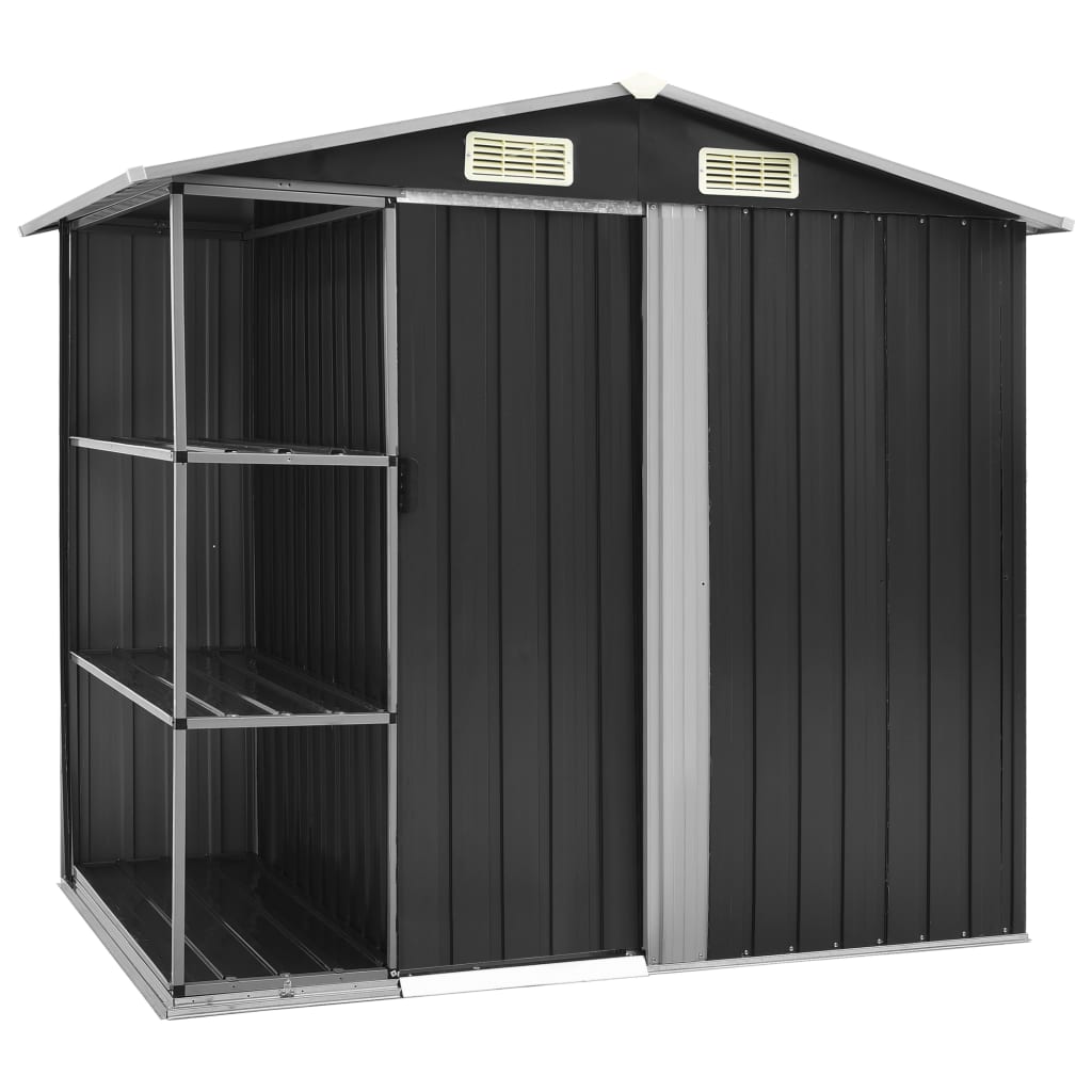 SHED JARDINE VIDAXL AVEC Rack 205x130x183 cm anthracite de fer