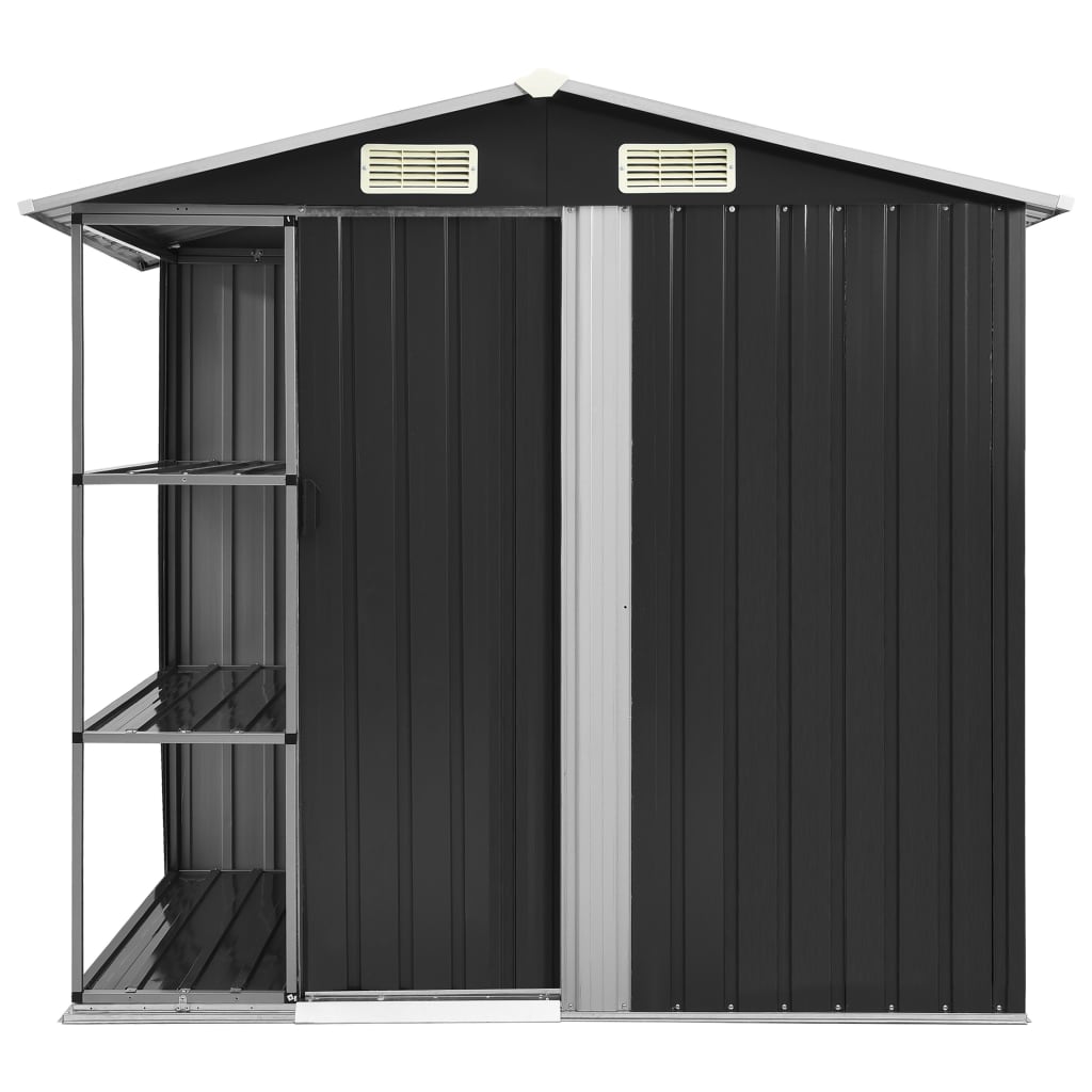 SHED JARDINE VIDAXL AVEC Rack 205x130x183 cm anthracite de fer