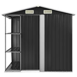 Vidaxl garden shed with rack 205x130x183 cm iron anthracite